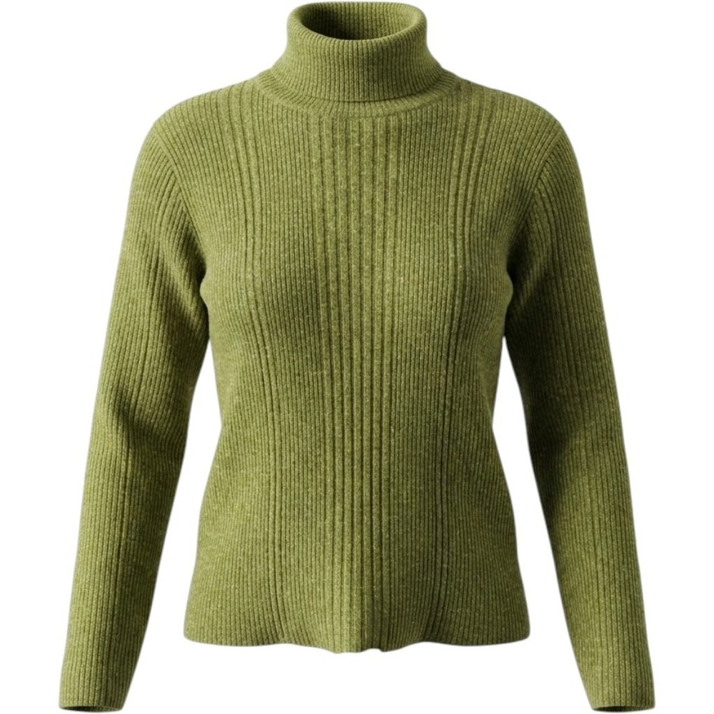 Vtg Reference Point Turtleneck Sweater Womens PXL Pure Cotton Rib Knit Sage P XL